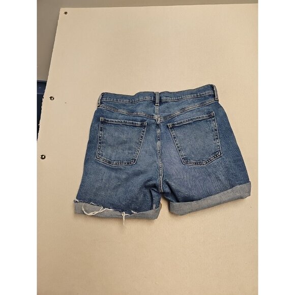 Old Navy Shorts Womens 14 Sky Hi Extra High Rise Distressed Button Fly Denim - Picture 7 of 7